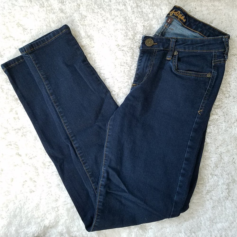 Kut from the Kloth Womens 2 Skinny Jeans Dark Wash Lucille